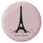 Pink Personalized Eiffel Tower J'aime Paris! Chocolate Covered Oreo (Front)