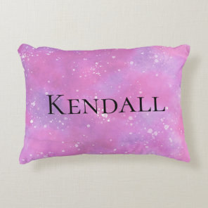 Pink Personalized Fantasy Princess Girly Accent Pillow