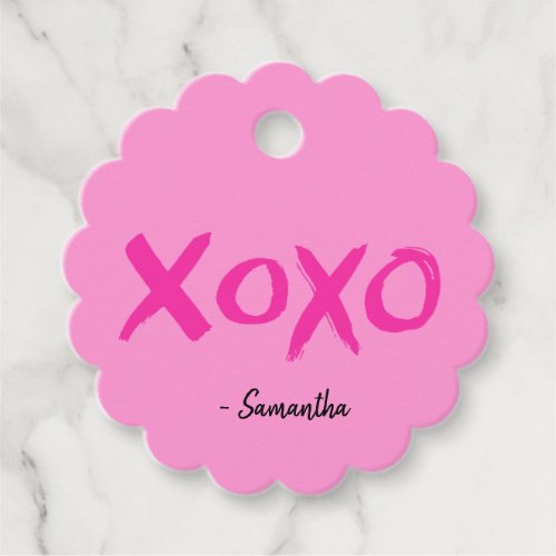 Pink Personalized Galentines Day xoxo valentines Favor Tags