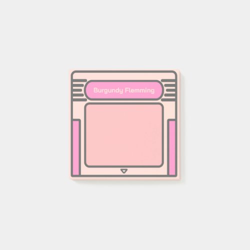 Pink Personalized Game Cartridge Notes