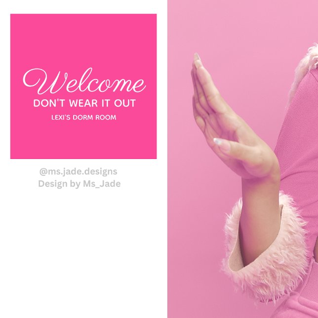 Pink Personalized Girls Dorm Quote Wall Decal (Creator Uploaded)