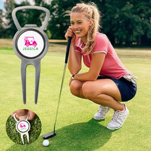 Pink Personalized Golf Cart Divot Tool