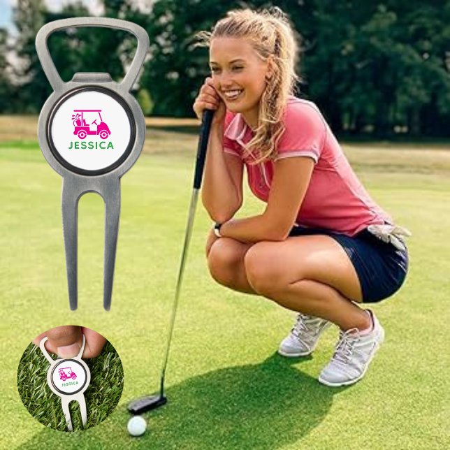 Pink Personalized Golf Cart Divot Tool  (Pink Personalized Golf Cart Divot Tool)