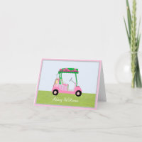 Pink Personalized Golf Cart Name Lined