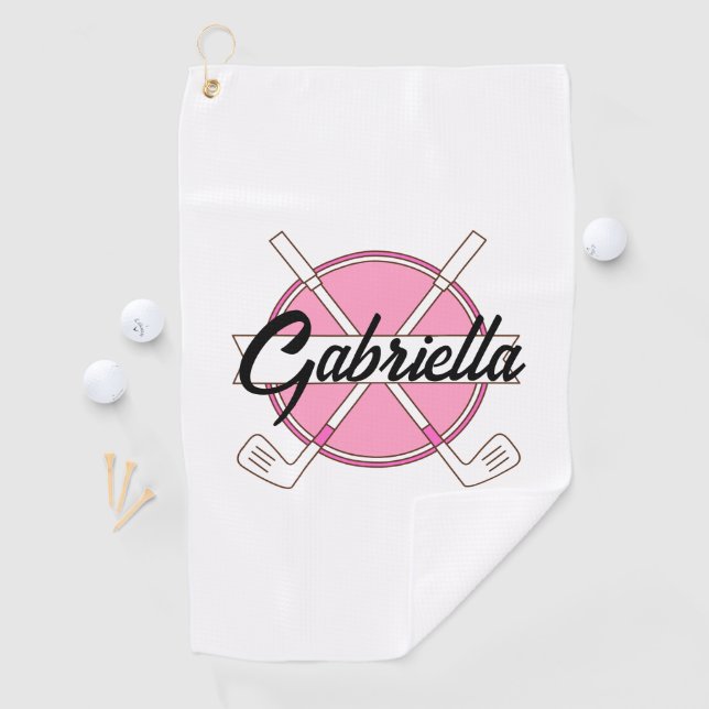 Pink Personalized Golf Monogram  Towel (InSitu)