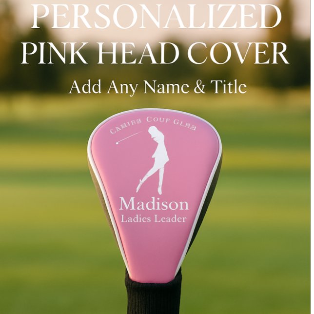 Pink Personalized Ladies Club Name Golf Head Cover (Creator Uploaded)