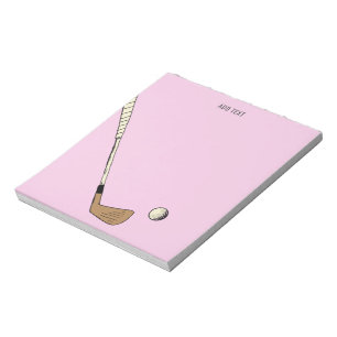 Pink Personalized Modern Vintage Golf Notepad