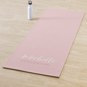 Pink Personalized Monogram Custom Name Yoga Mat