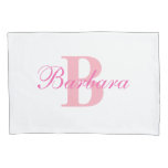 Pink Personalized Monogram Custom Pillow Case at Zazzle