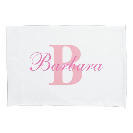Pink Personalized Monogram Custom Pillow Case