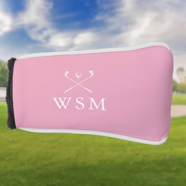 Pink Personalized Monogram Golf Clubs Golf Head Cover (Pink Personalized Monogram Golf Clubs Golf Head Golf Head Cover)