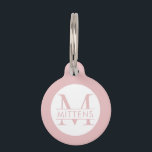 Pink Personalized Monogram Name Girly Pet ID Tag<br><div class="desc">Add your cat, dog, or pet's name and monogram to a simple cute, minimal, and modern ID tag with a soft muted blush pink border. All colors and fonts can be changed by clicking "customize further" to design your own pet charm. Coordinating pet accessories are available in the Paper Grape...</div>