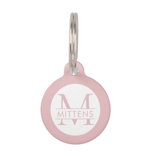 Pink Personalized Monogram Name Girly Pet ID Tag