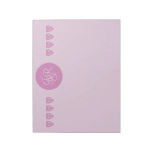Pink Personalized Monogrammed Stationary Notepad