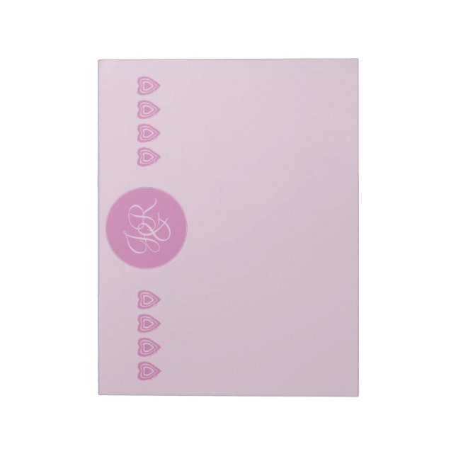 Pink Personalized Monogrammed Stationary Notepad (Rotated)
