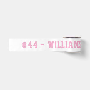 Pink Personalized Name and Number Homecoming Satin Ribbon