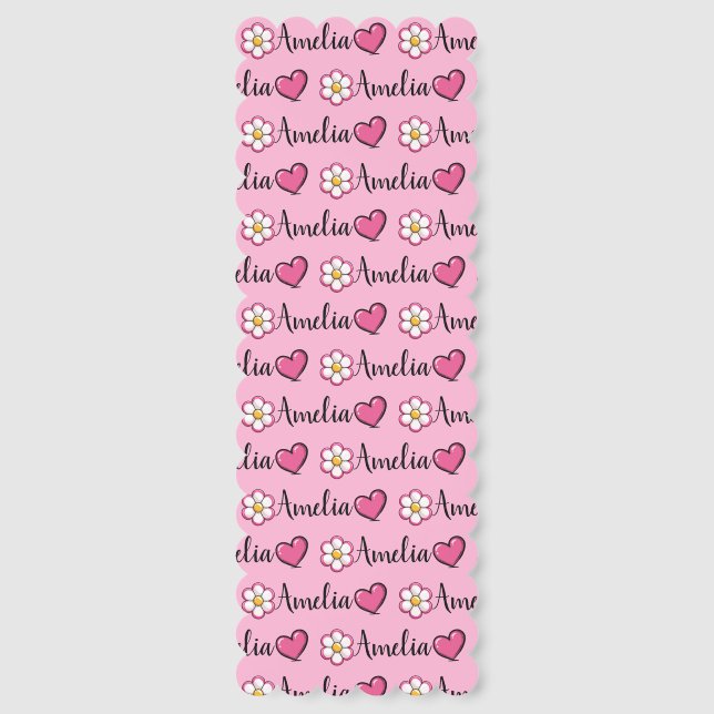 Pink Personalized Name Bookmarks (Front)