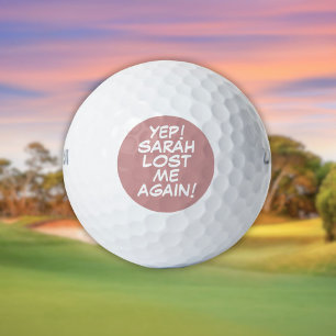 Pink Personalized Name Funny Lost Golf Balls