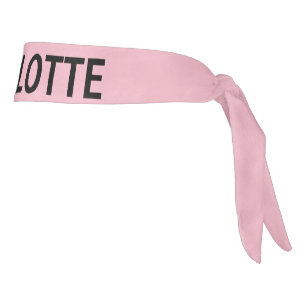 Pink Personalized Name Hair Tie Tie Headband