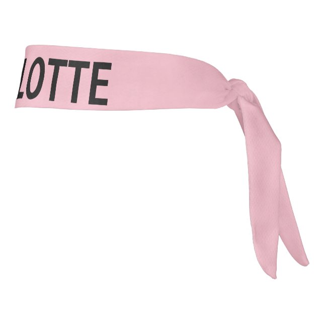 Pink Personalized Name Hair Tie Tie Headband (Rotate 90)