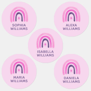 Pink Personalized Name Kids Clothing Labels