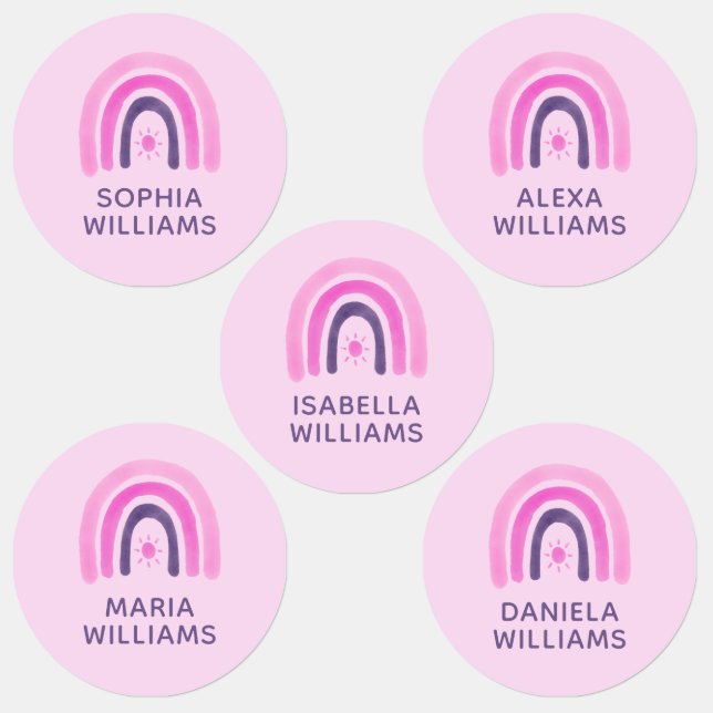 Pink Personalized Name Kids Clothing Labels (Group)