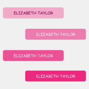 Pink Personalized Name Kids' Labels