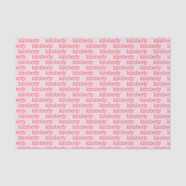Pink Personalized Name Tissue Paper (Front)