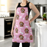 Pink Personalized Pet Photo Dog Lover Instagram Apron<br><div class="desc">Show off your love for your furry companion with the "Cute Custom Love Paw Print Dog Lover Pet Photo" design. This personalized product allows you to feature your favorite pet photo, creating a heartwarming tribute to your beloved dog. With an adorable paw print motif and customizable options, it's the perfect...</div>