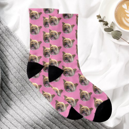 Pink Personalized Pet Photo Keepsake Memory Socks