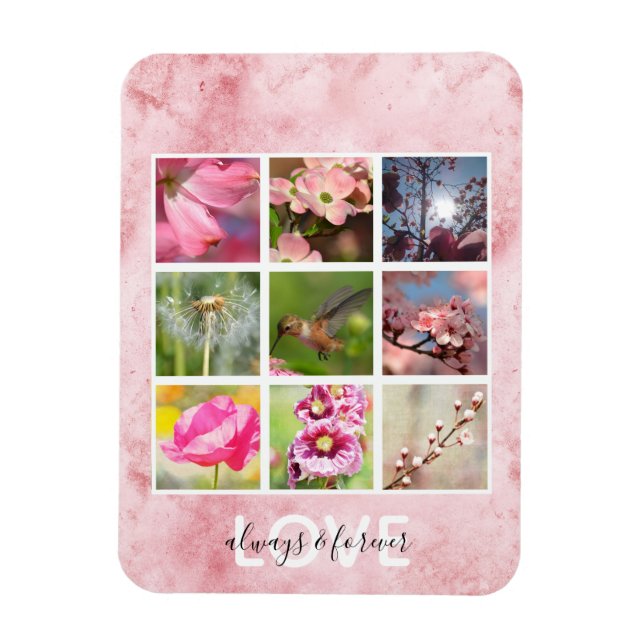 Pink Personalized Photos Love Magnet (Vertical)