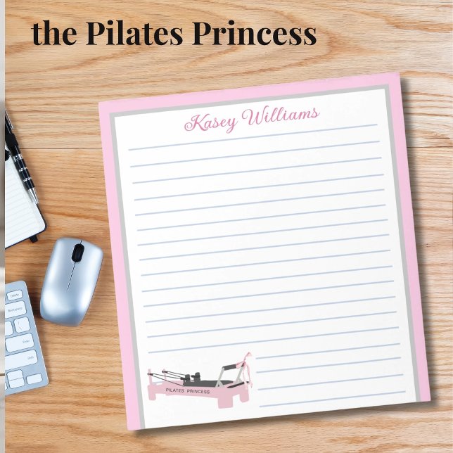 Pink Personalized Pilates Princess Name Lined    Notepad (Creator Uploaded)