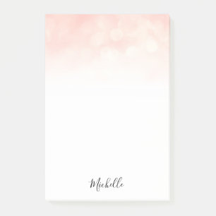 pink personalized post it sticky notes