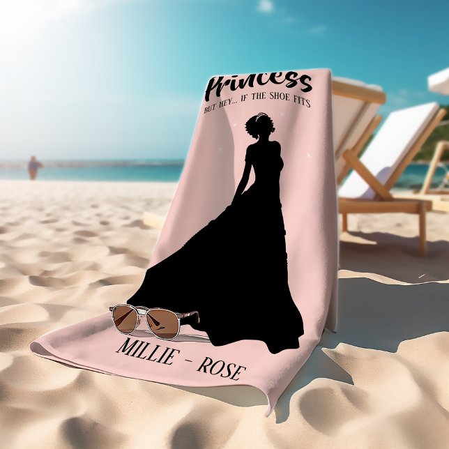 Pink Personalized Princess | If The Shoe Fits Bath Towel (Creator Uploaded)