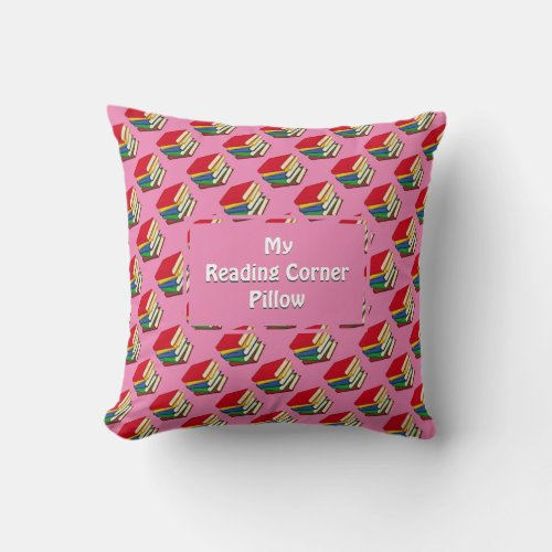 Pink Personalized READING ROOM Throw Pillow