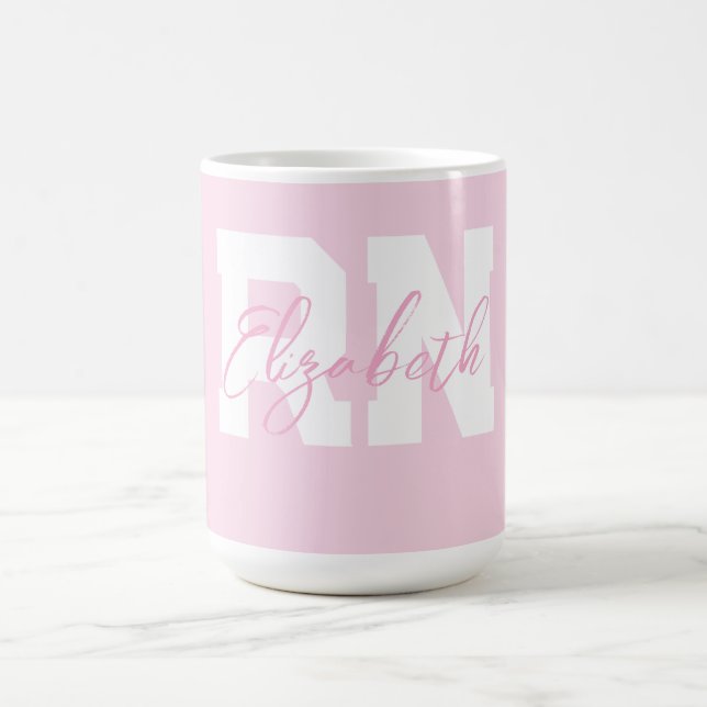 Pink Personalized RN  Coffee Mug (Center)