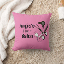 Pink Personalized Salonist Throw Pillow