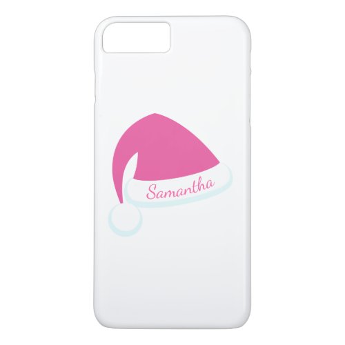 Pink Personalized Santa Hat iPhone 7 iPhone 8 Plus7 Plus Case