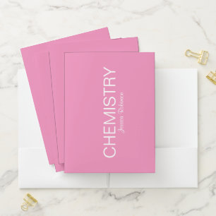 Pink Personalized School Subject Chemistry Pocket Folder
