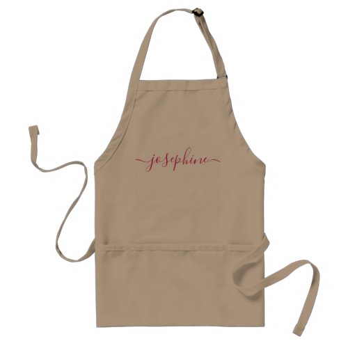 Pink Personalized script name adult apron