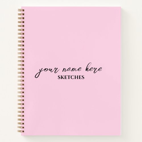 Pink Personalized Sketchbook Journal