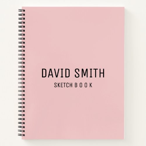 Pink Personalized Sketchbook Name  Notebook