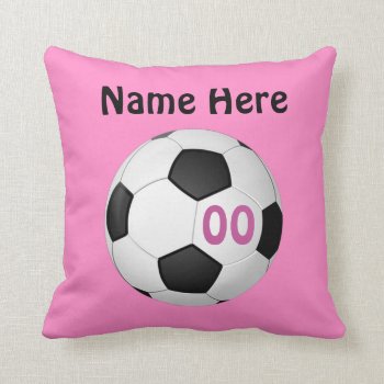 Pink Personalized Soccer Pillows Name  Number by LittleLindaPinda at Zazzle