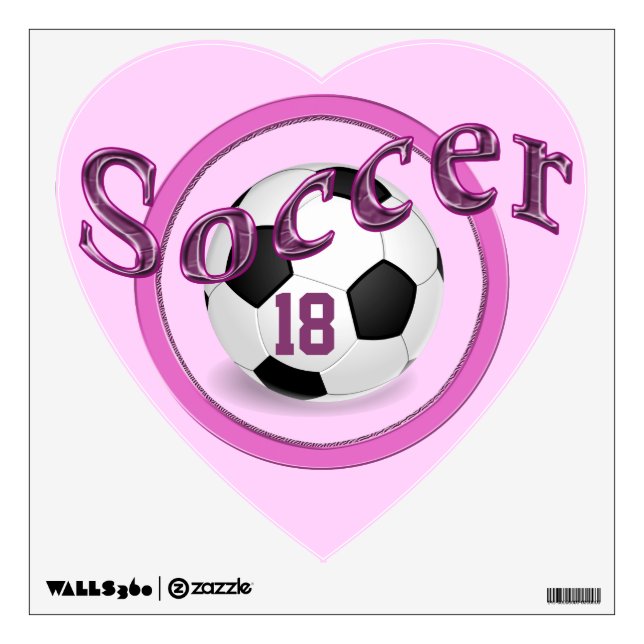 Pink Personalized Soccer Wall Decals for Girls (Front)