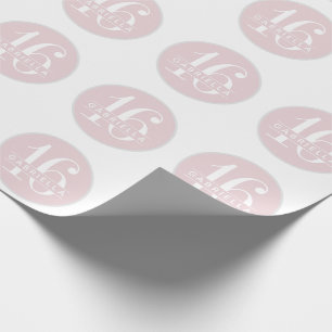 Pink Personalized Sweet 16th Teen Birthday Wrapping Paper
