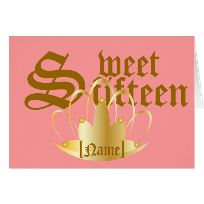 Pink Personalized Sweet Fifteen   Customize Greeting Cards