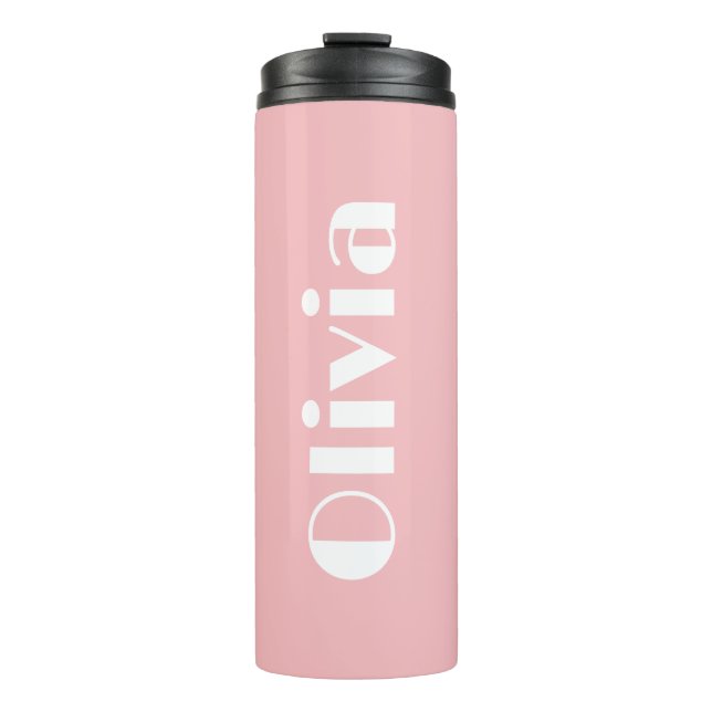 Pink Personalized Thermal Tumbler With Lid (Front)