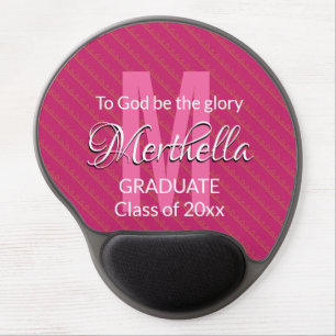 Pink Personalized TO GOD BE THE GLORY Graduation Gel Mouse Pad