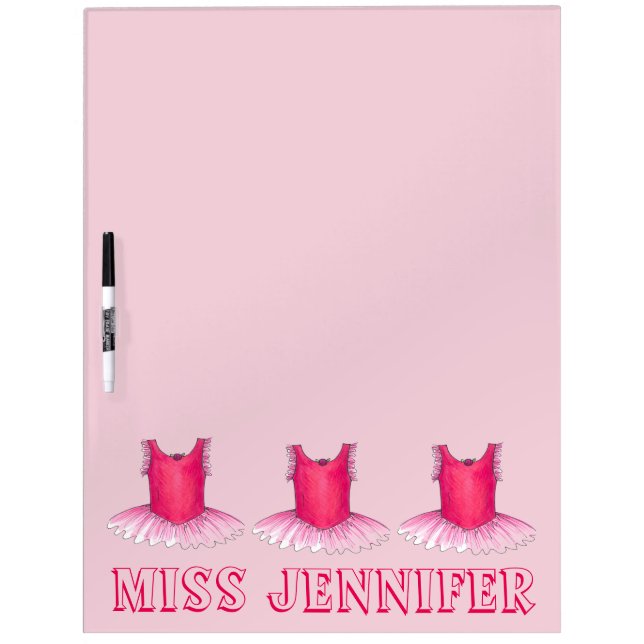Pink Personalized Tutu Dance Teacher Ballet Gift Dry-Erase Board (Front)