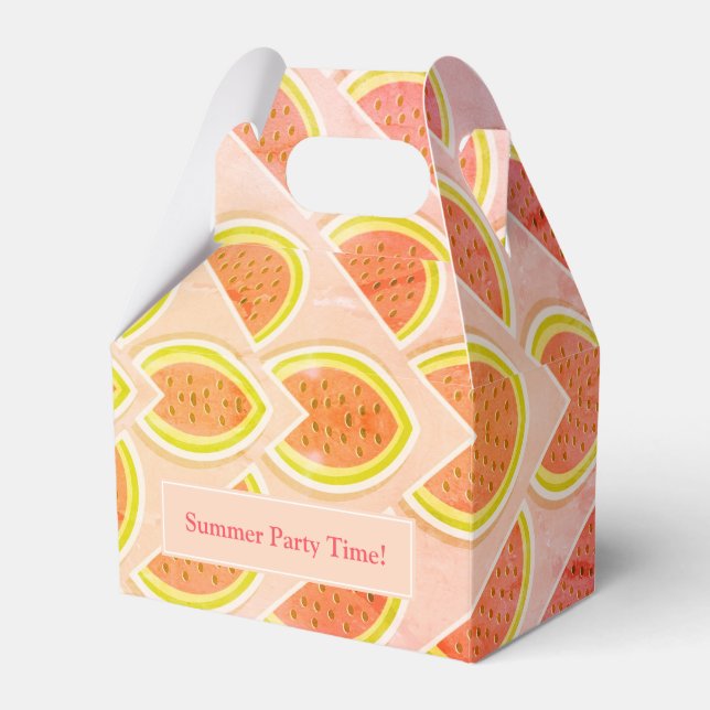 Pink Personalized WATERMELON Favor Boxes (Front Side)